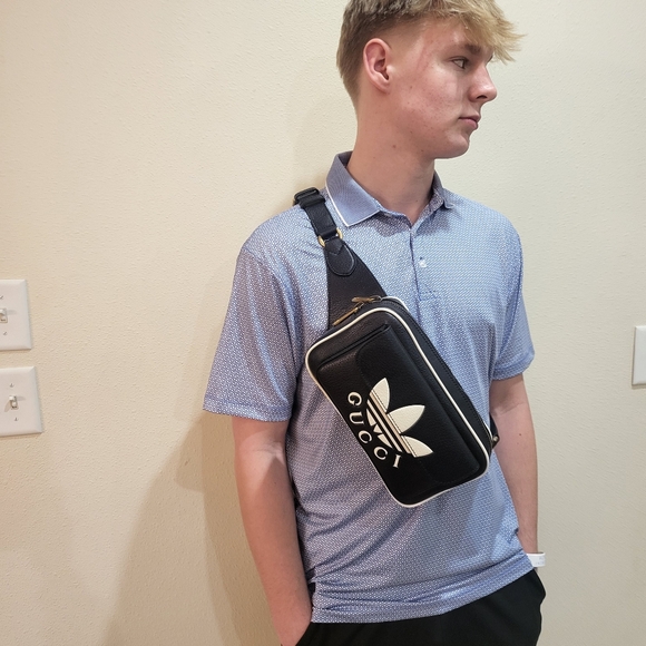 Gucci And Adidas Black and White Belt Bag With Dust Bag - Picture 5 of 6